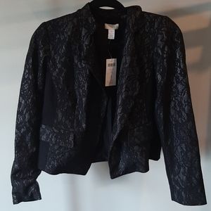NWIT Chicos black with lace accent jacket